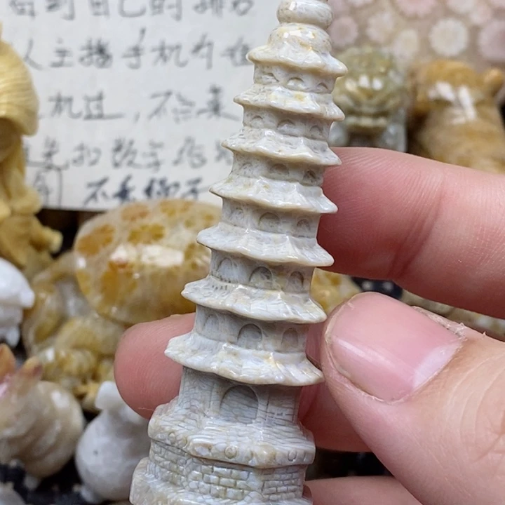 颈饰未镶嵌硅化珊瑚（珊瑚玉）