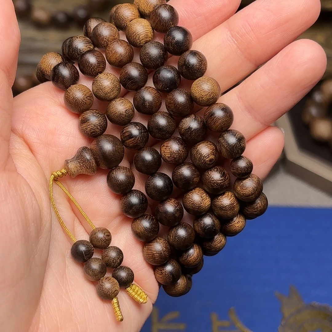 沉香手串越南芽庄黄棋楠瘤疤0.8×108