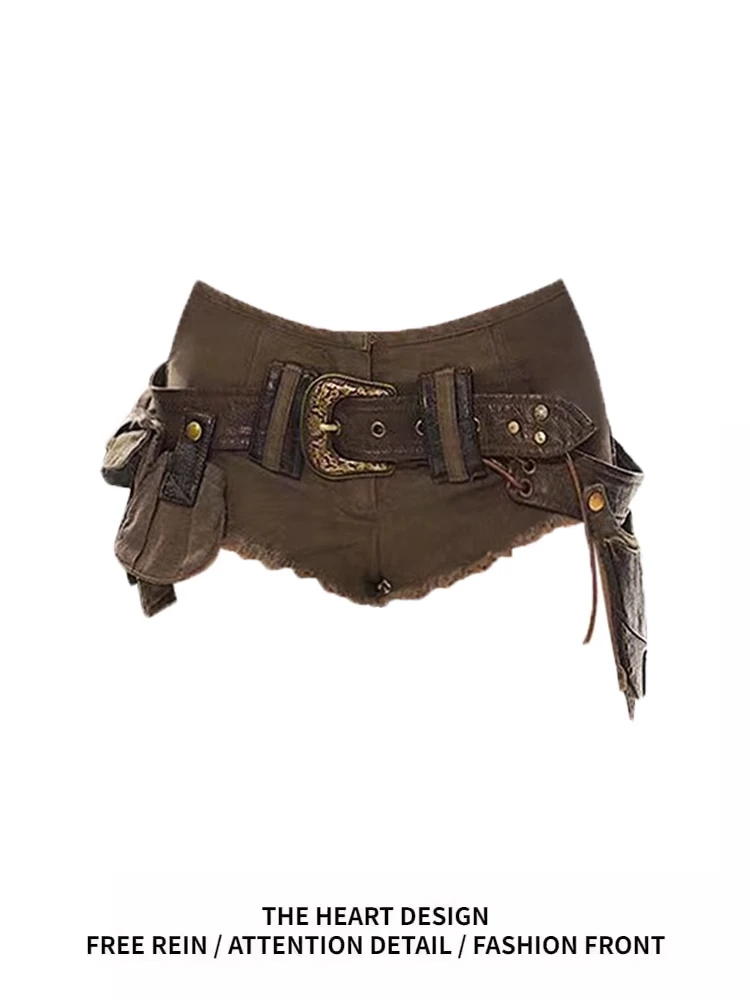 美式性感辣妹水洗牛仔短裤女2025夏季新款高腰修身显瘦超短热裤子