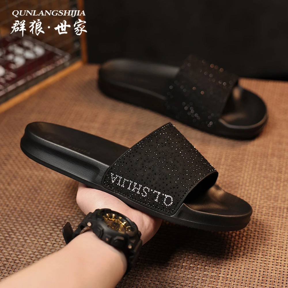 群狼·世家夏季男士轻奢软底外穿防滑一字拖百搭时尚户外沙滩鞋