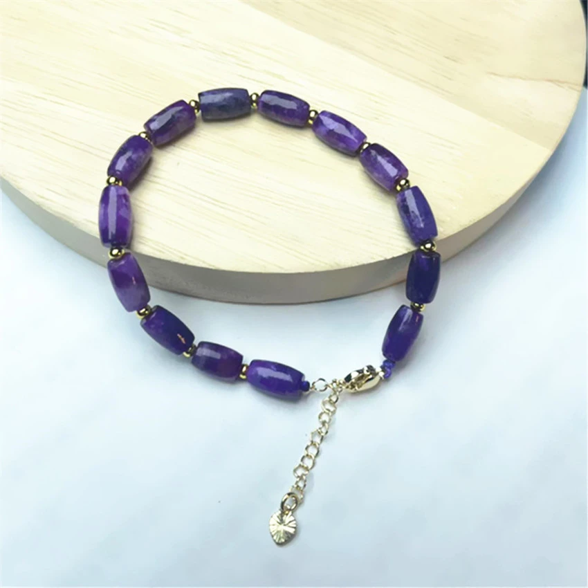丝绒老油紫6/11桶珠手链 S1012