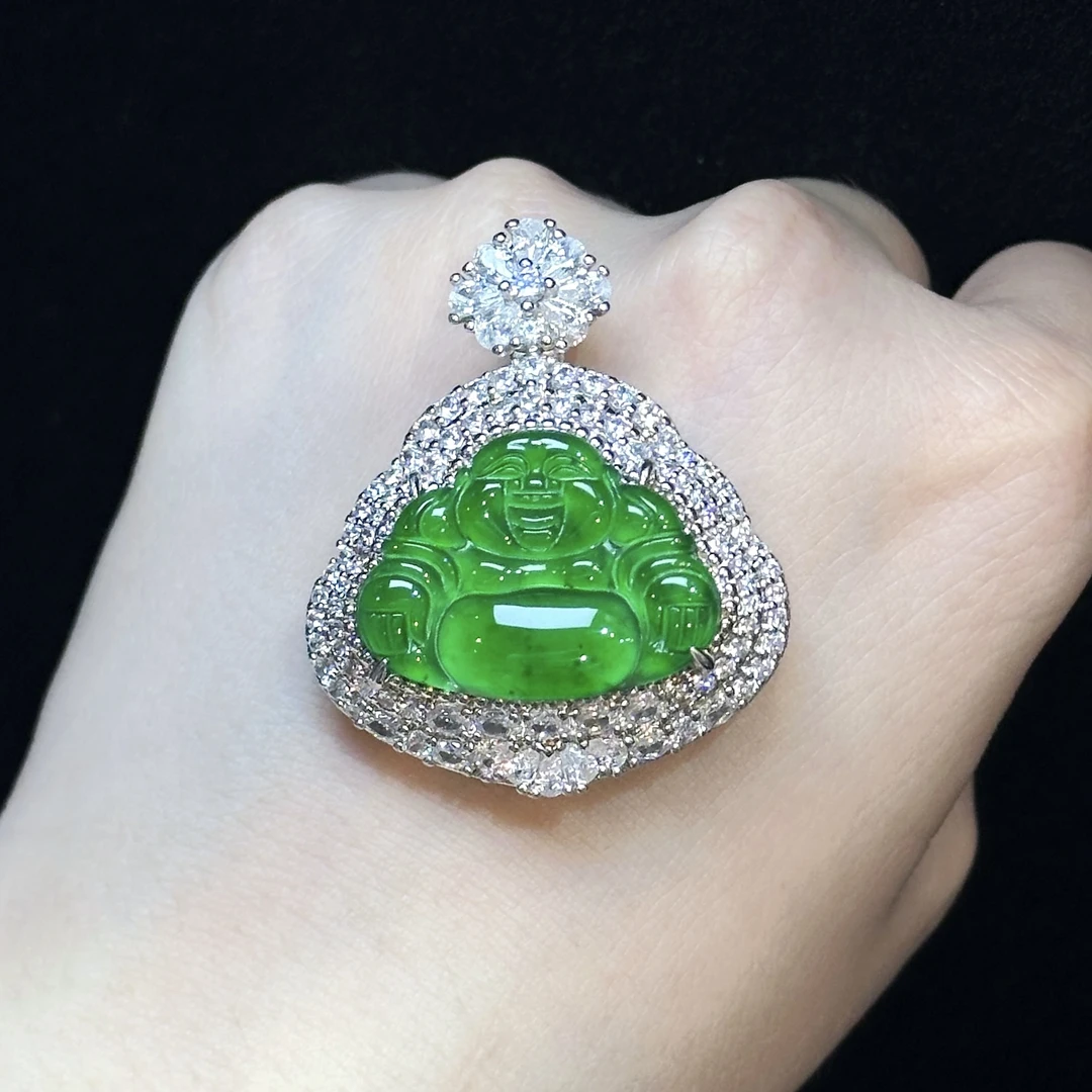 【金旭上成】天然翡翠A货翡翠佛公吊坠 A006 多样性发一件