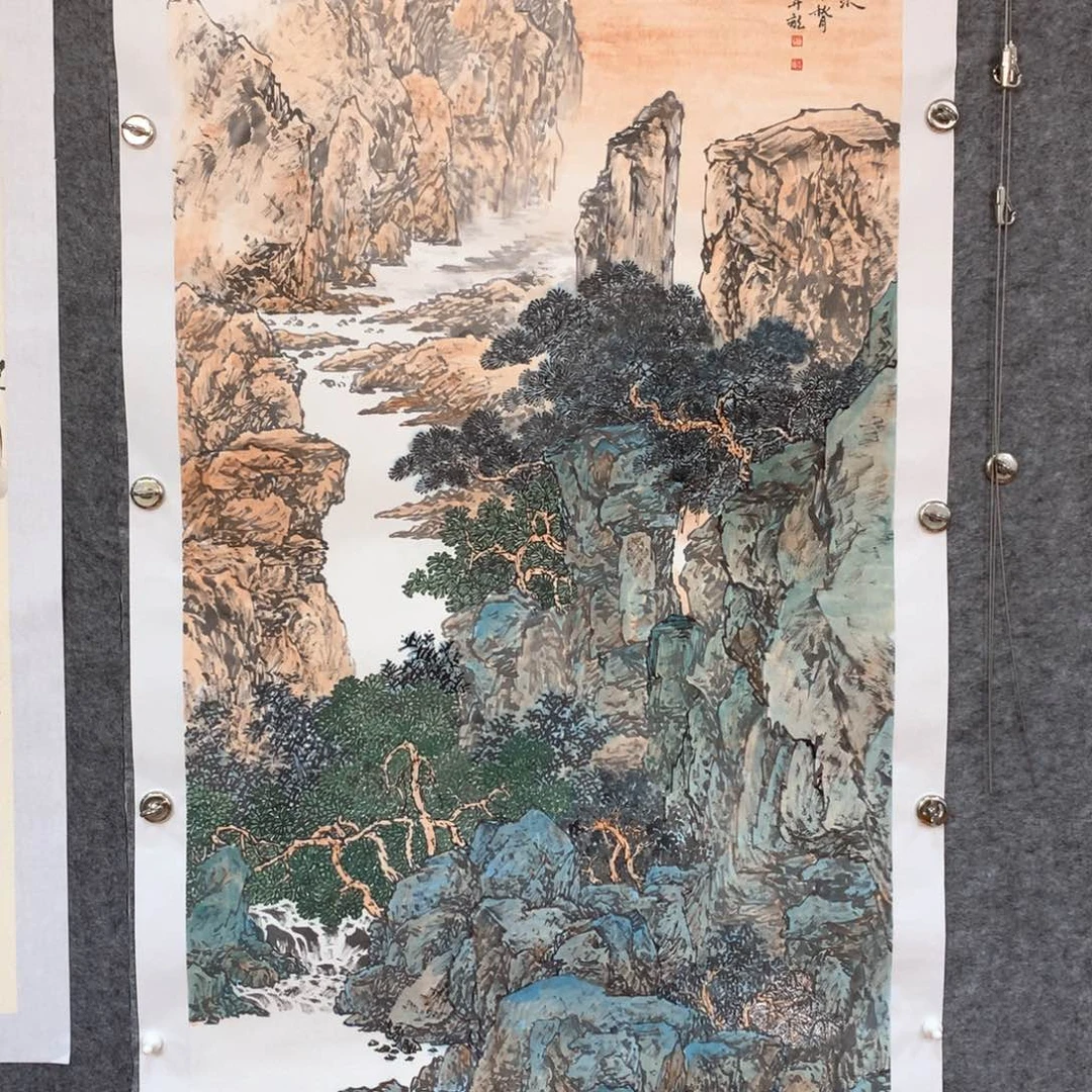 基***下国画山水作品写意