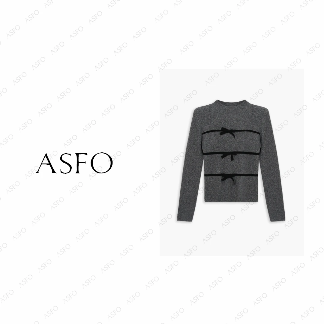 【AS蝴蝶结】25新减龄保暖立体蝴蝶结修身羊绒羊毛衫AS25DMZZS05804
