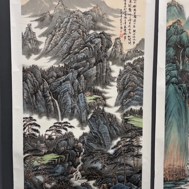 国画好****习四尺作品山水11111