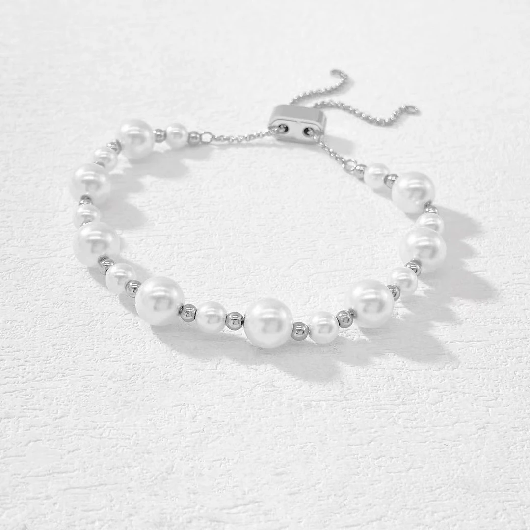 钛钢手链 木木（ZF2103）简约精致珠子抽拉手链