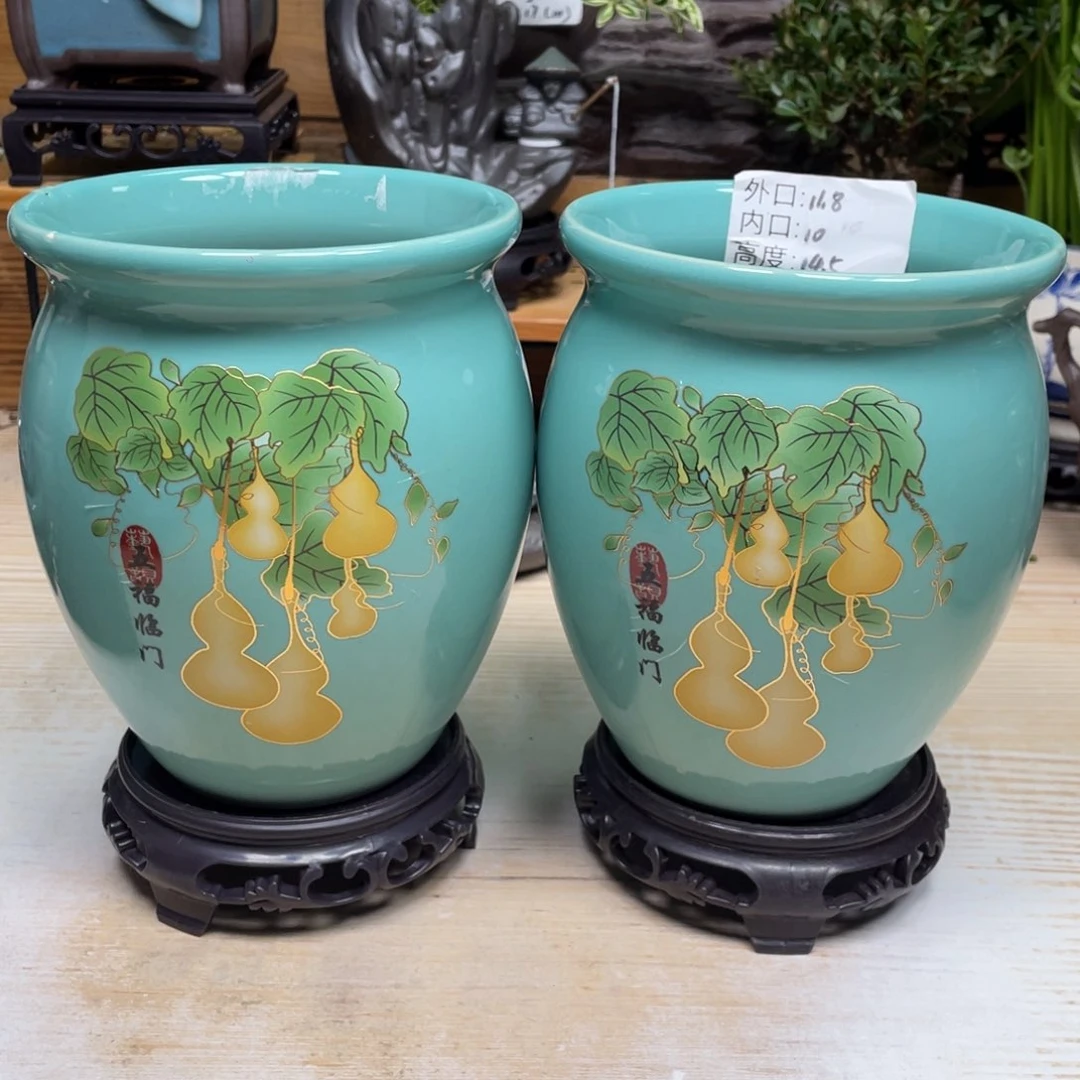 紫砂茶杯陶瓷艺术花盆陶瓷