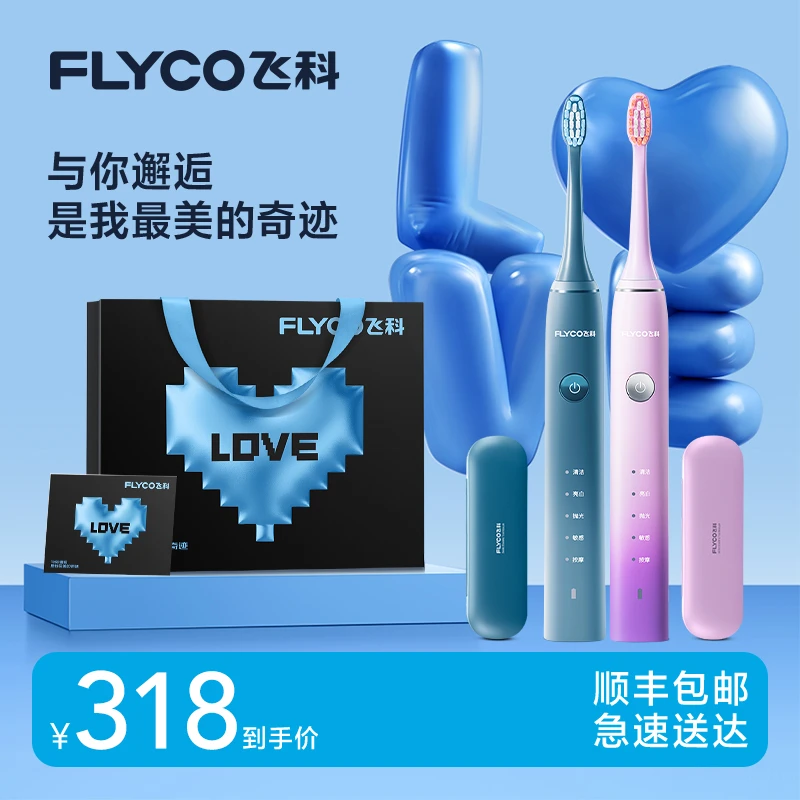 FLYCO/飞科【情侣送礼推荐】智能电动牙刷充电FT7105