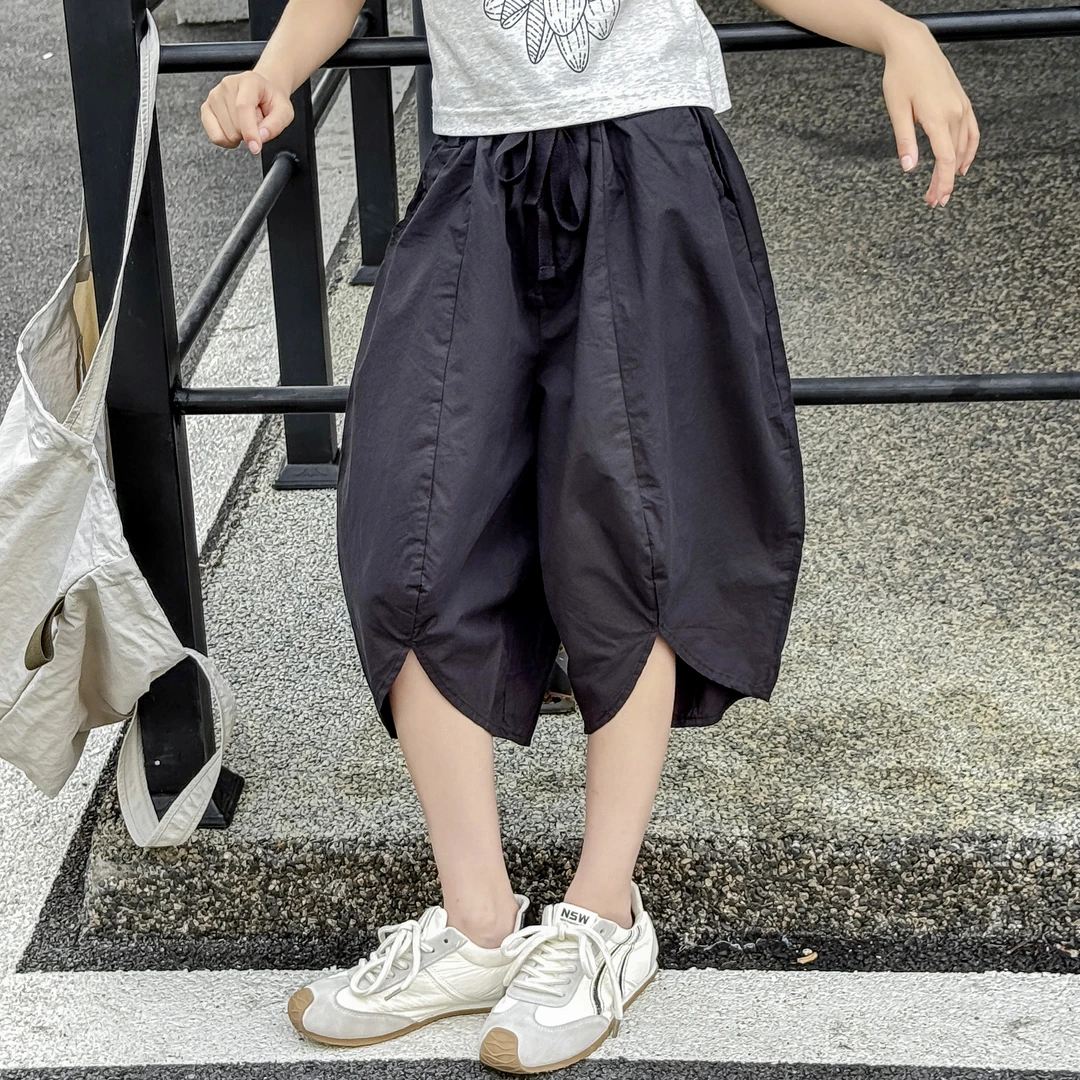 女童夏装休闲裤2025新款童装女中大童夏季百搭中裤韩版宝宝裤子潮