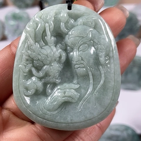 翡翠颈饰未镶嵌关二爷福利