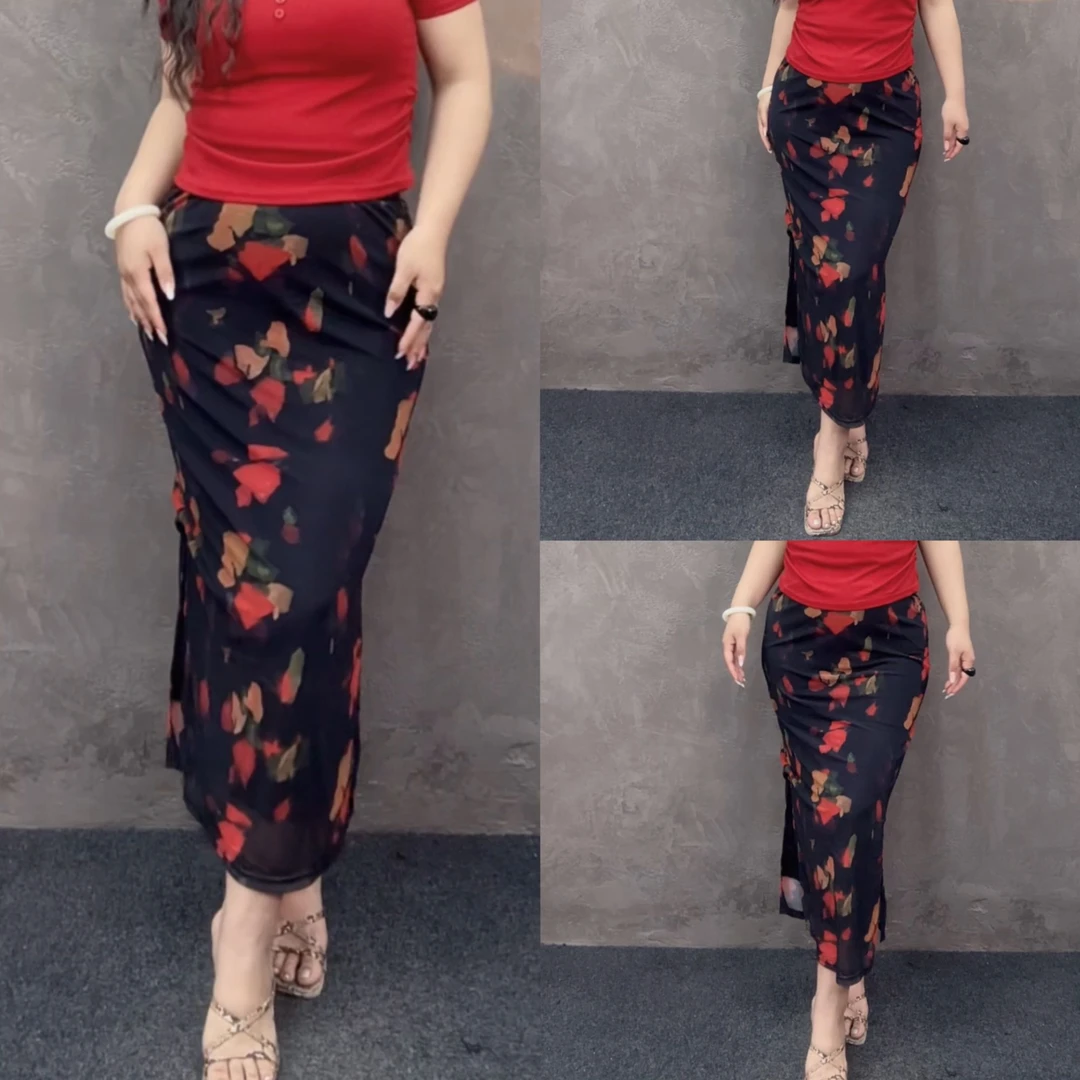 宋美人【雨后半裙】大码女装显瘦打底半身裙3608