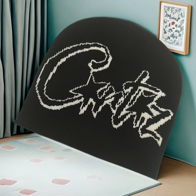 秋冬时尚百搭毛线帽潮流嘻哈时尚提花针织帽新款保暖帽ins风冷帽