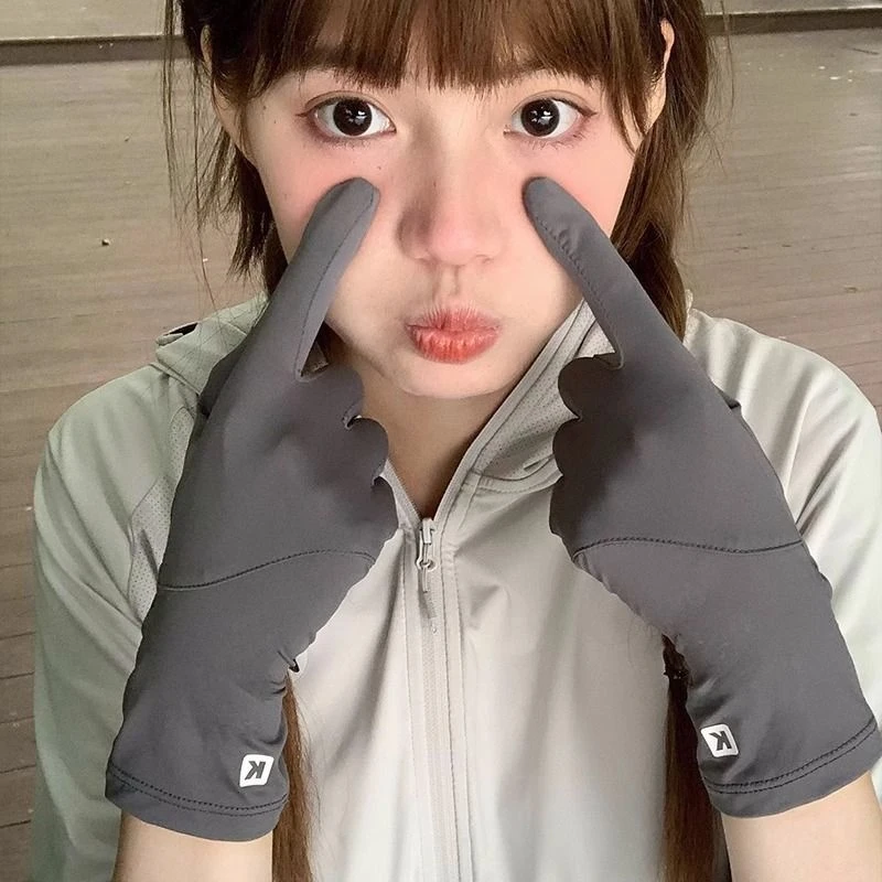 分指加长款冰丝防晒手套女士夏季露指薄款透气防紫外线开车电动车