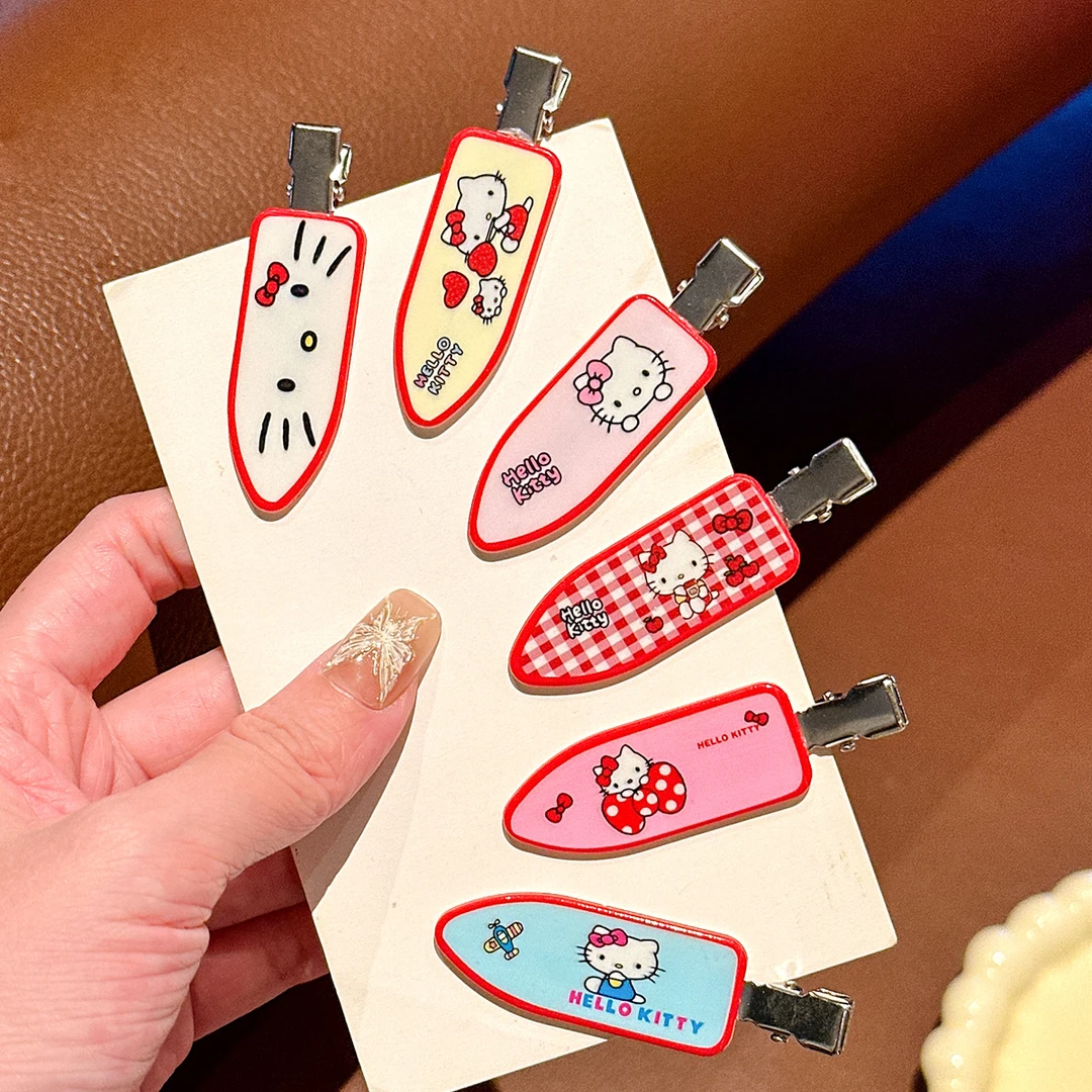 多巴胺印花猫咪铲子发夹日系甜美卡通少女侧边鸭嘴夹发卡新品发饰