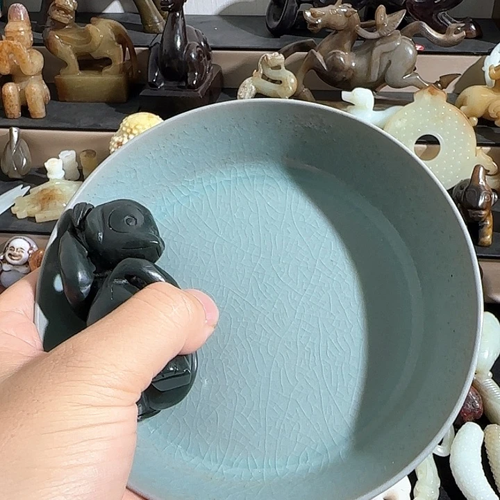 瓷片锦**程摆件恭喜发财恭喜结缘100