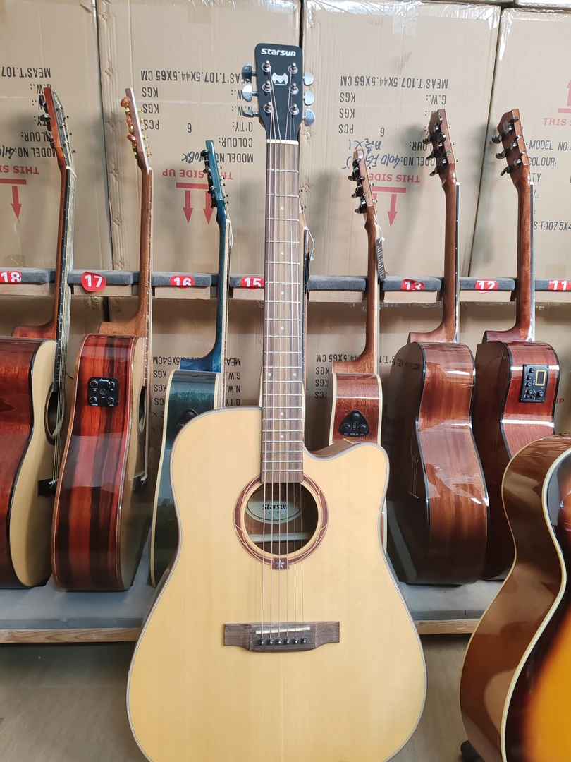 41寸胡桃木单板民谣吉他木吉他