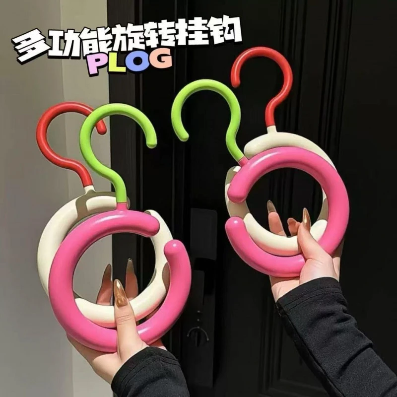 多巴胺衣架帽子胺圆形围巾收纳多功能可旋转展示衣架创意旋转收纳