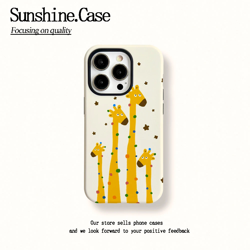 菲林二合一适用苹果华为vivo小米oppo手机壳点点长颈鹿16PRO/15