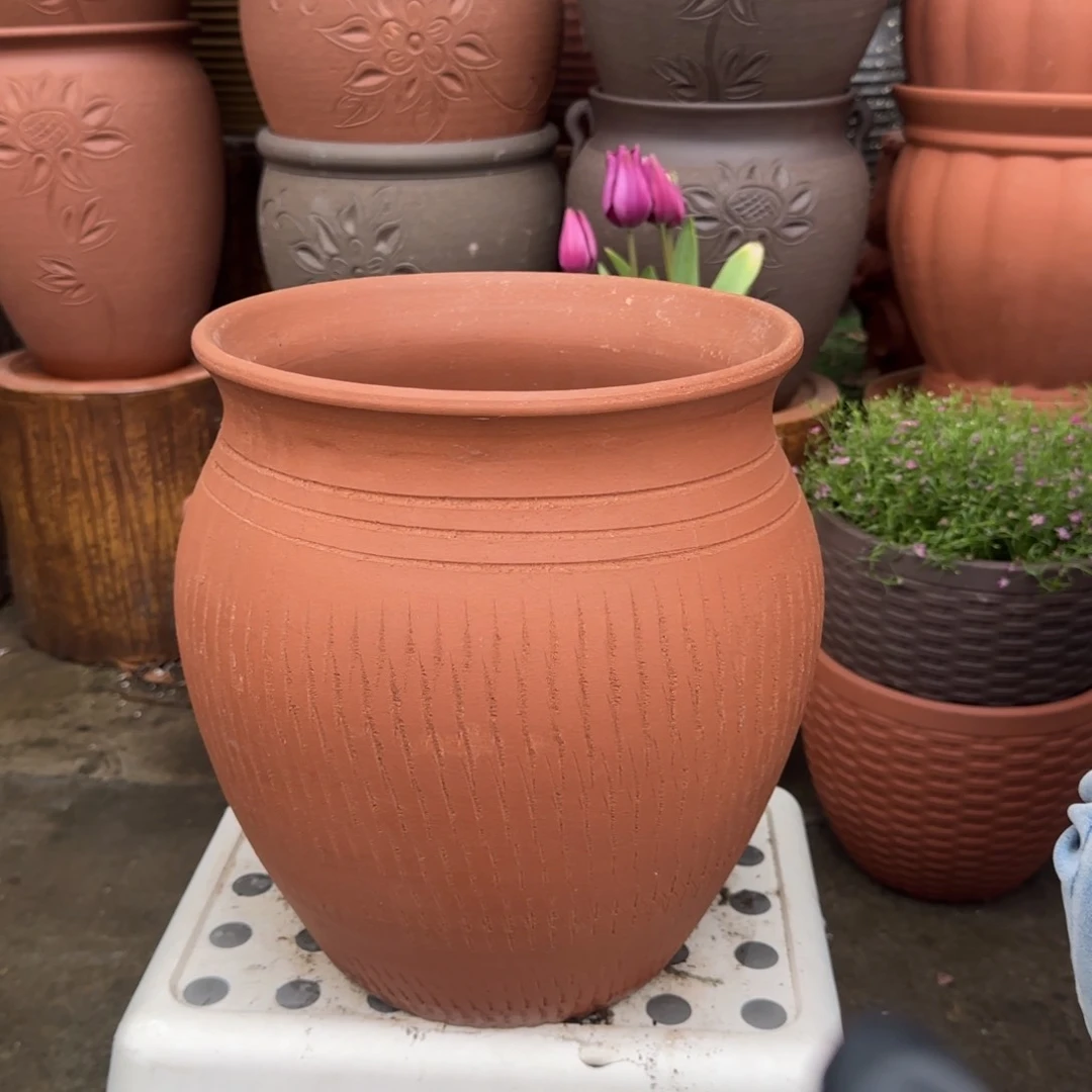 紫砂花盆口25高30宜兴紫砂