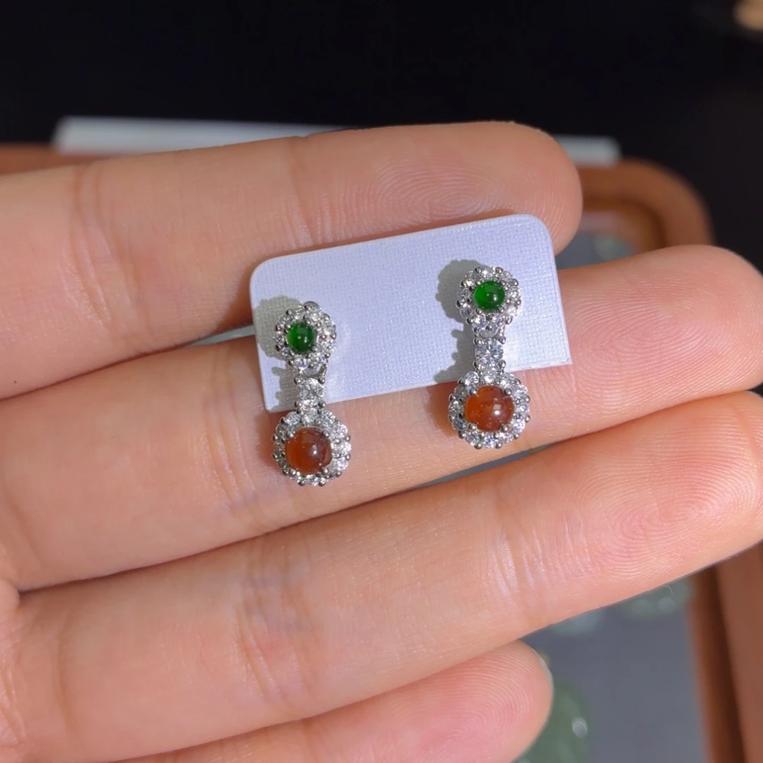 翡翠未镶嵌颈饰耳钉