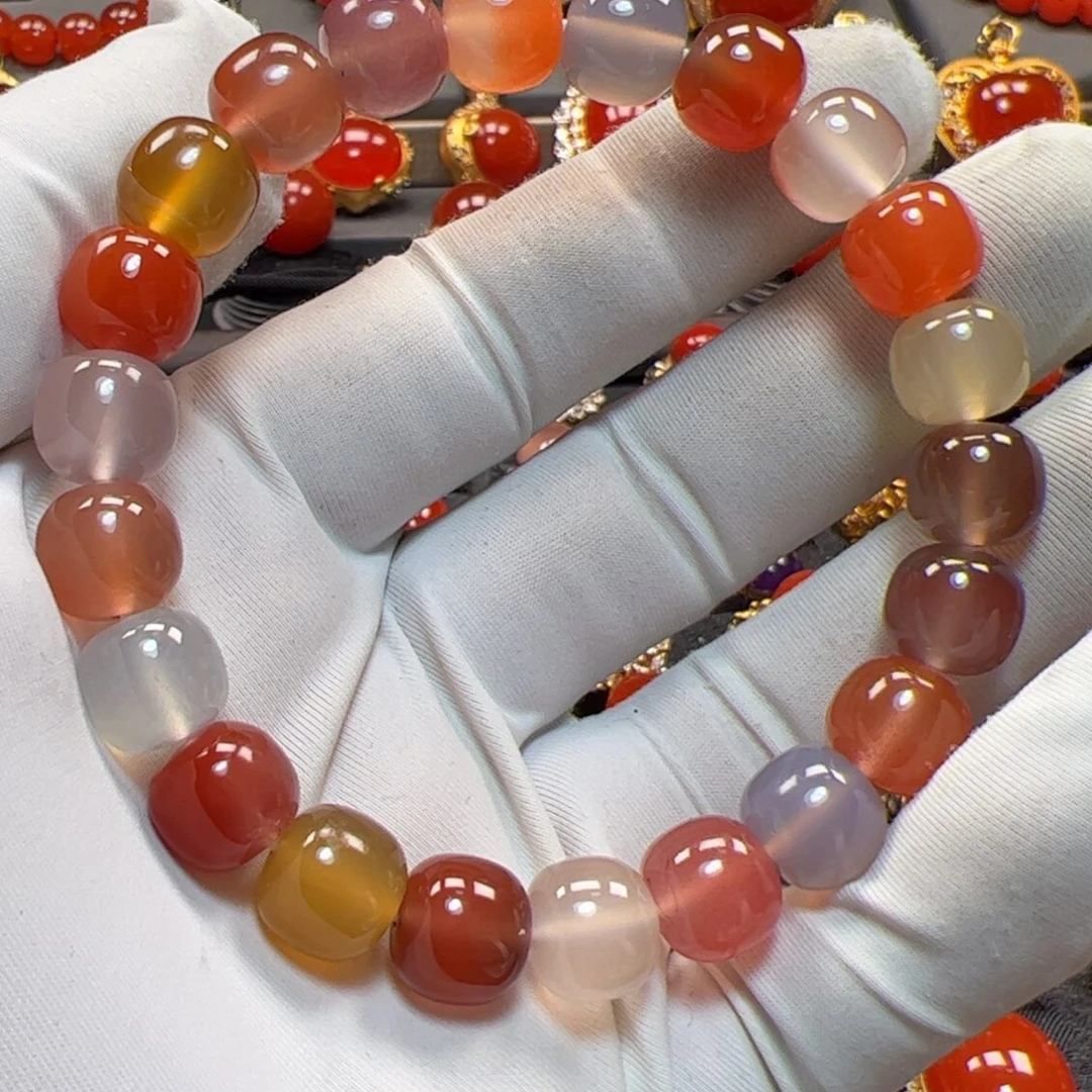 南红玛瑙未镶嵌手串新年福利10mm原矿精品多宝老形手串