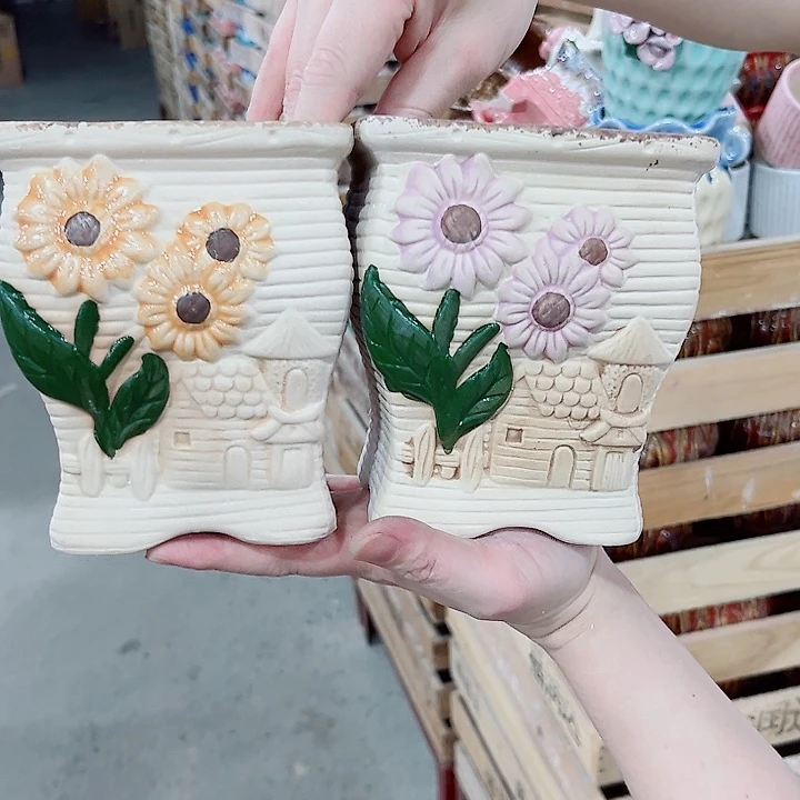 有孔.凑单10元陶瓷花盆发货！