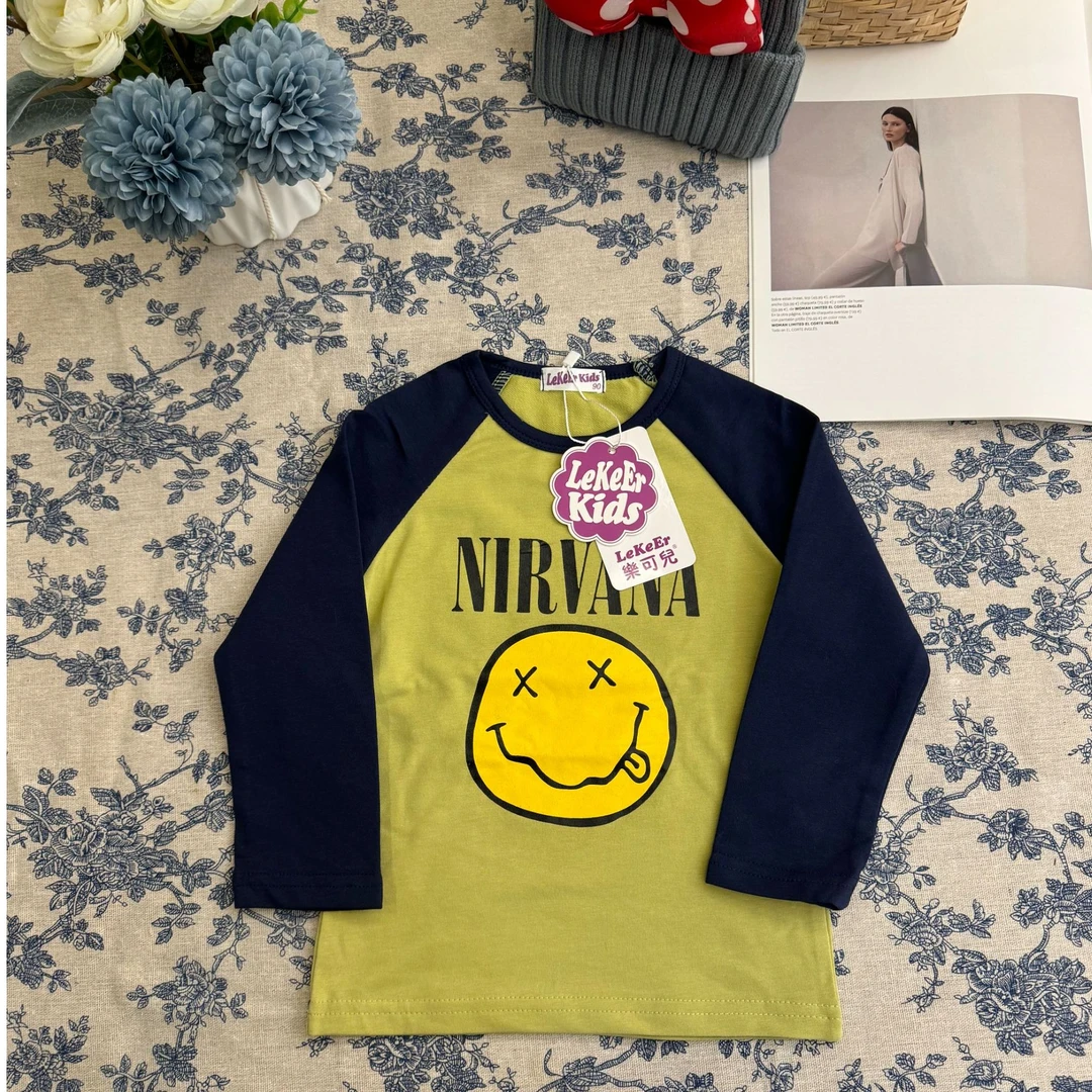 女童春秋卡通印花可爱舒适A类圆领打底衫