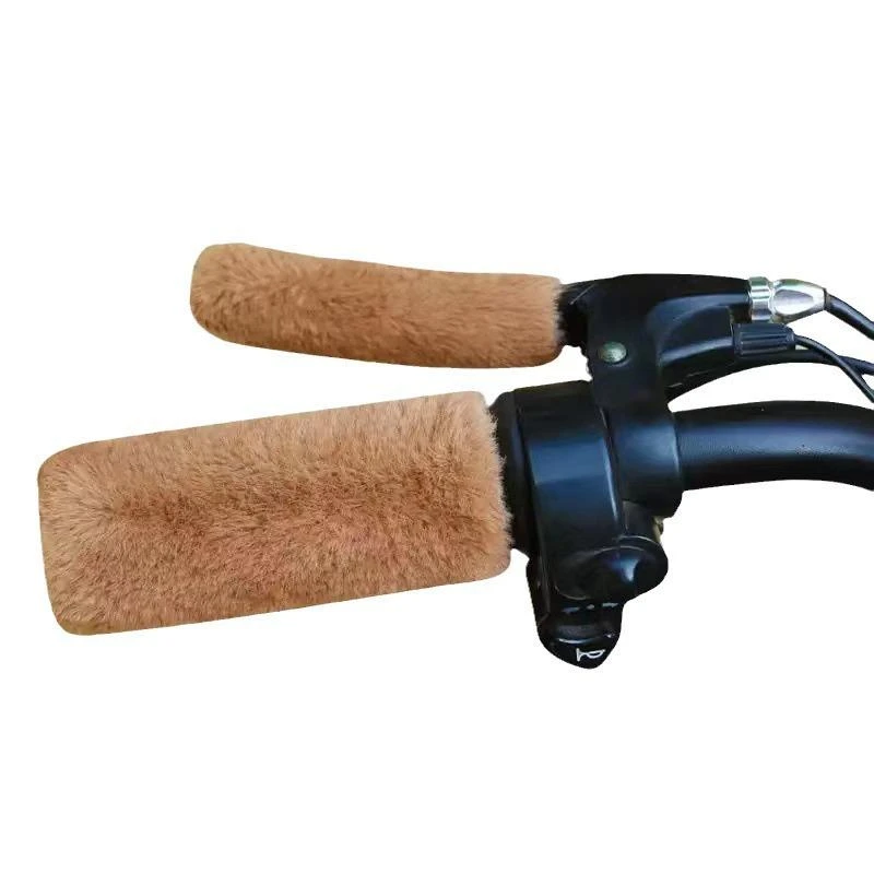 电瓶电动车手把套冬季加绒保暖防寒三轮摩托自行车通用毛绒车把套