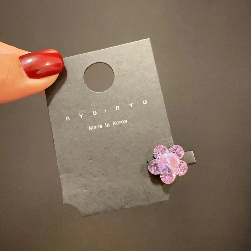 韩国施家水晶迷你鸭嘴夹可爱花朵刘海子高端碎发夹儿童女发卡发饰