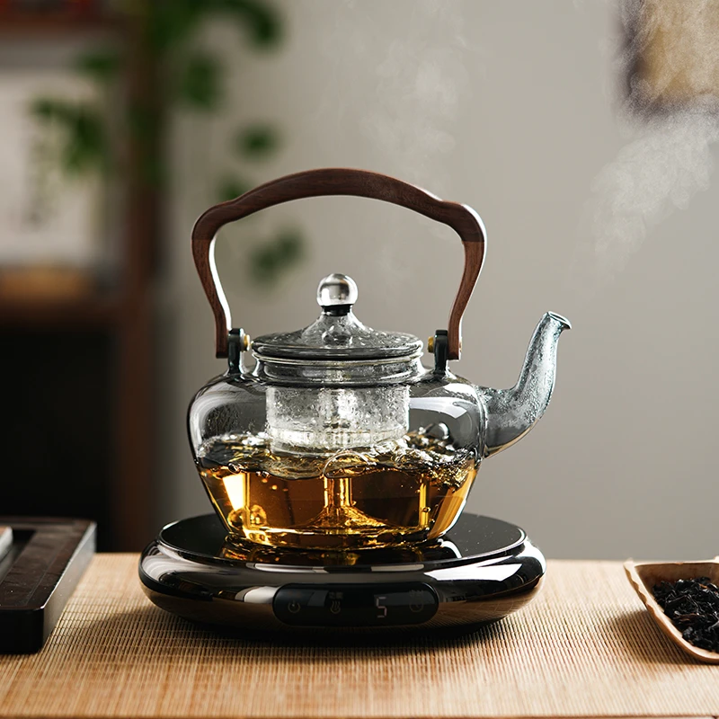 德茗堂鼓韵超薄电陶炉泡茶烧水煮茶炉新款家用玻璃煮茶器