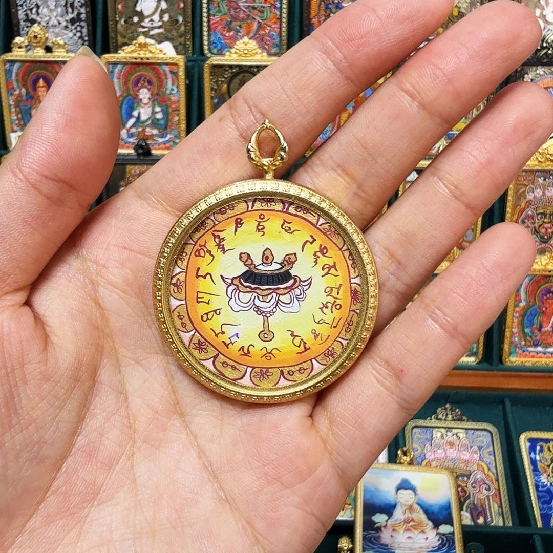 吊坠热贡纯手绘唐卡非遗文化