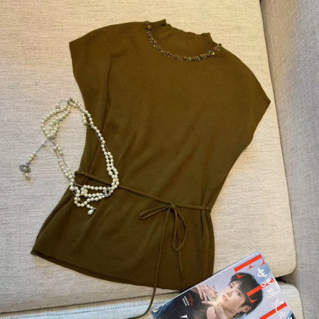 【MC沐沐】2025秋冬新款小众设计款短袖上衣（25218）NO退NO换