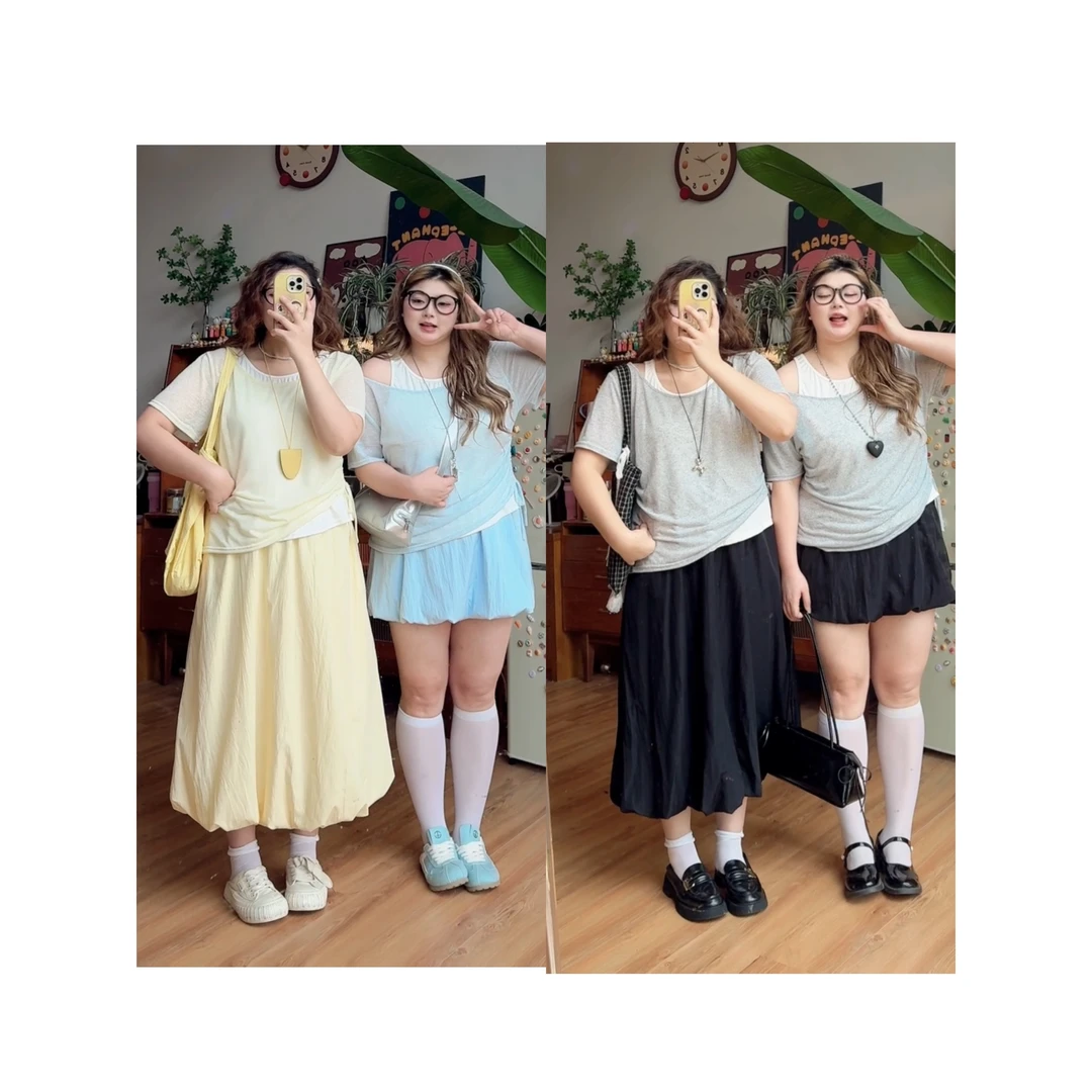 大码女装夏季新款亚麻短袖上衣两件套T恤2025小众感休闲宽松6241