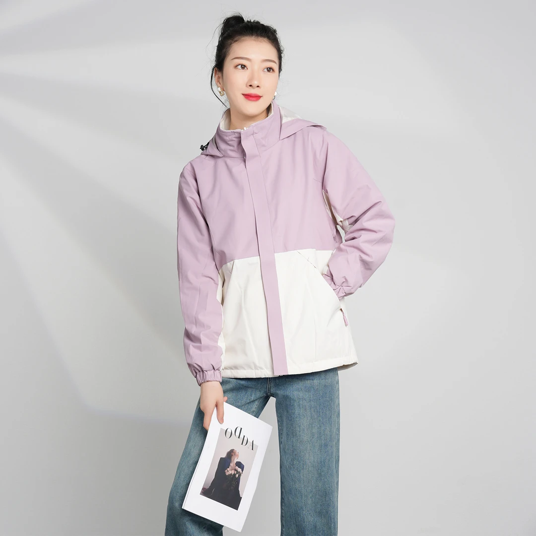 【秋季新款】时尚设计感撞色拼接小众休闲百搭冲锋衣AQ2815衣长68