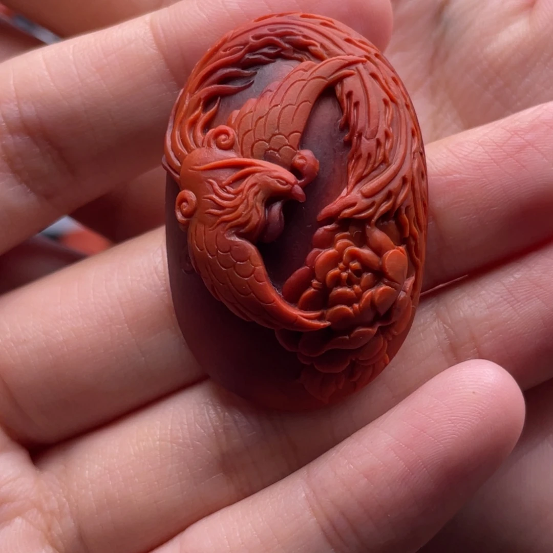 未镶嵌南红玛瑙珠宝奇石凤凰牌吊坠