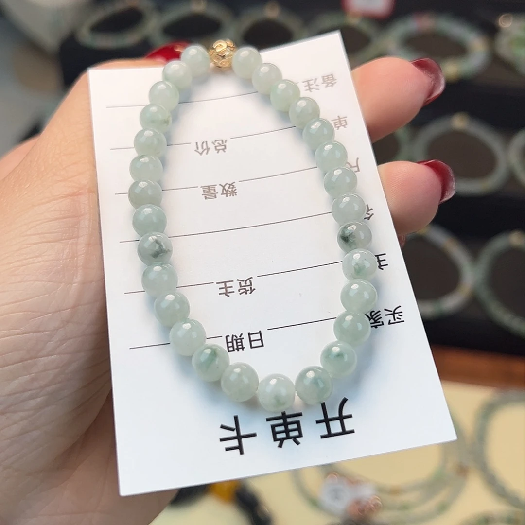 翡翠手串未镶嵌缅甸A货翡翠手串 卡6.2 010