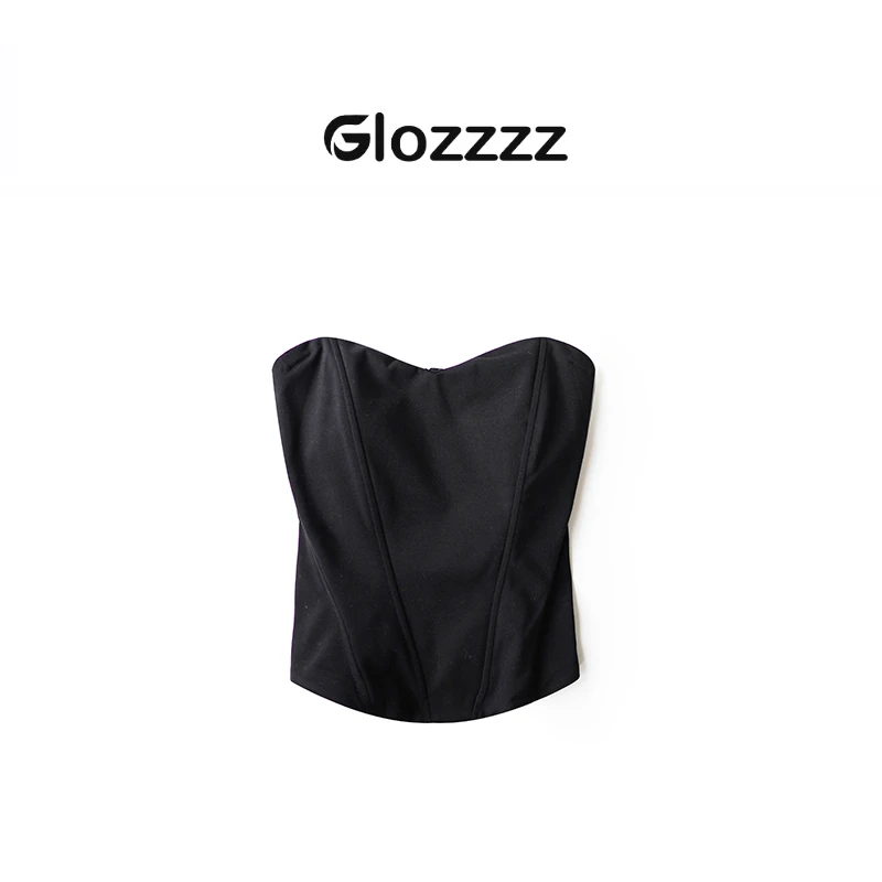 【Glozzzz】塑性抹胸  鱼骨线立体剪裁防滑束腰内搭修身抹胸AJ 6109