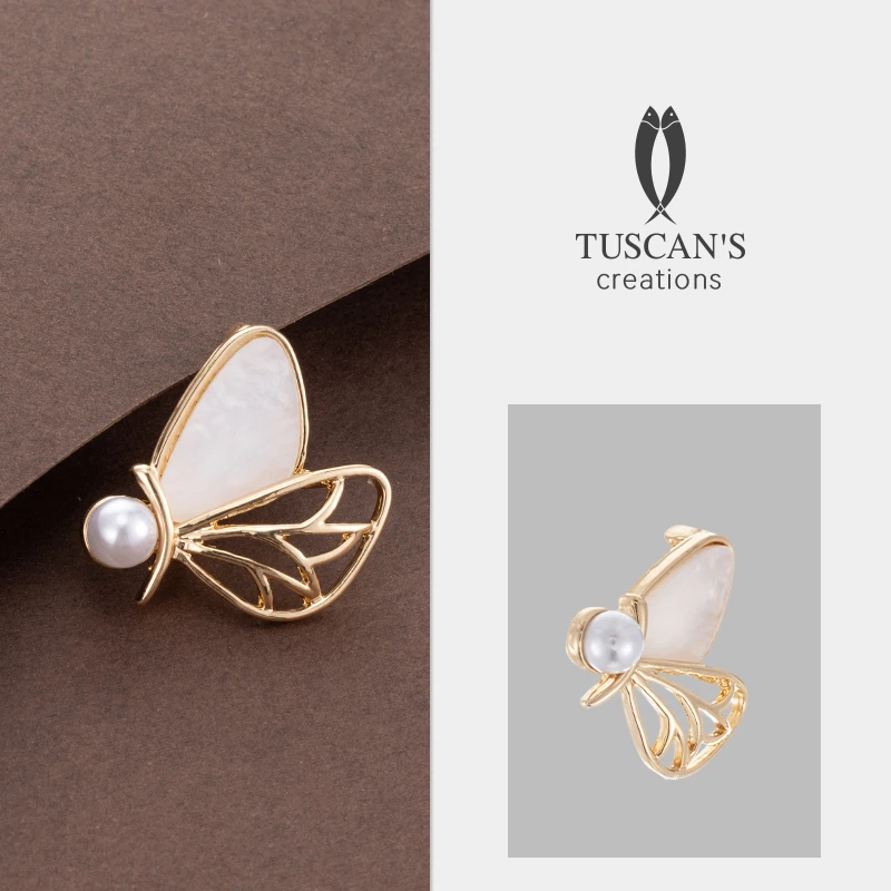 TUSCAN'S 锌合金亚克力胸针 精致优雅轻奢蝴蝶配饰胸针时代集团