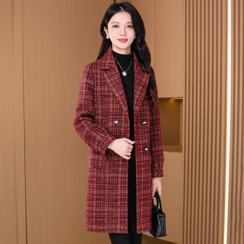 2025新款秋冬高端女士厚中长绗缝女装