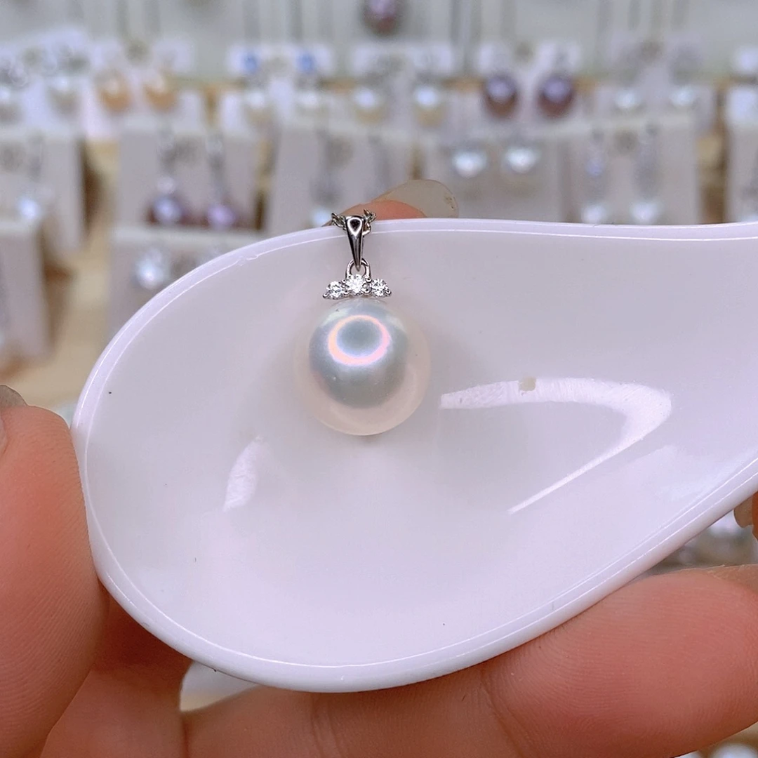 颈饰银S925镶嵌淡水珍珠