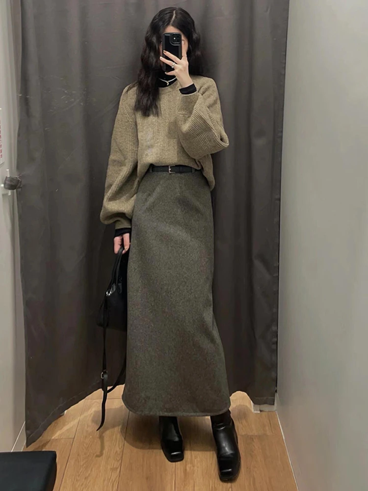 深秋冬搭配一整套2024韩剧女主御姐风气质美拉德穿搭毛衣裙子套装