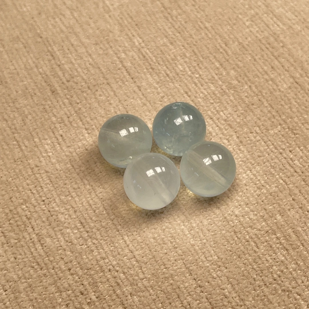 【莫泊桑110】DIY散珠冰川海蓝宝10mm（多样性发其一）