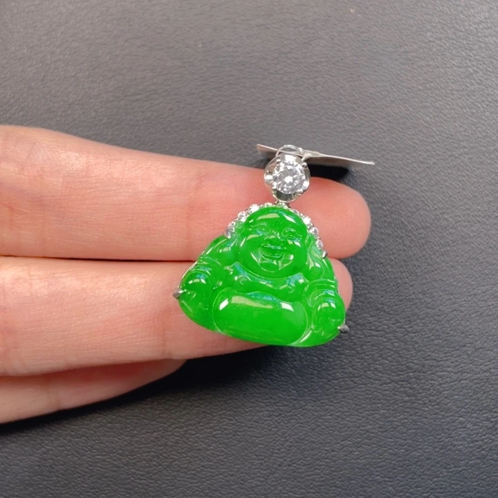 翡翠银S925镶嵌吊坠(不含链)