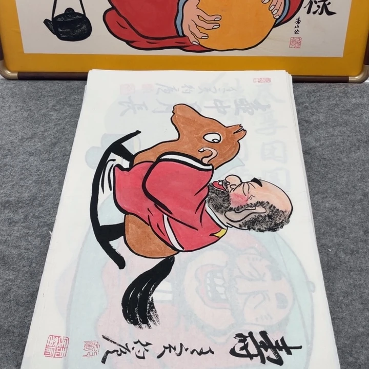 国画手绘禅意画一物一拍