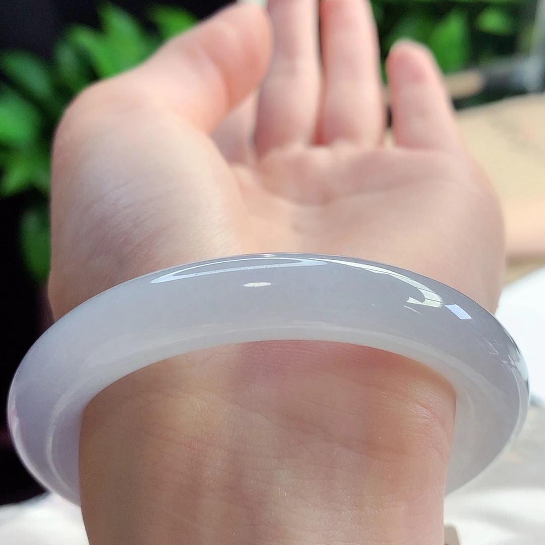 未镶嵌手镯翡翠天然A货翡翠53-54冰透少女 Q弹肉质22号