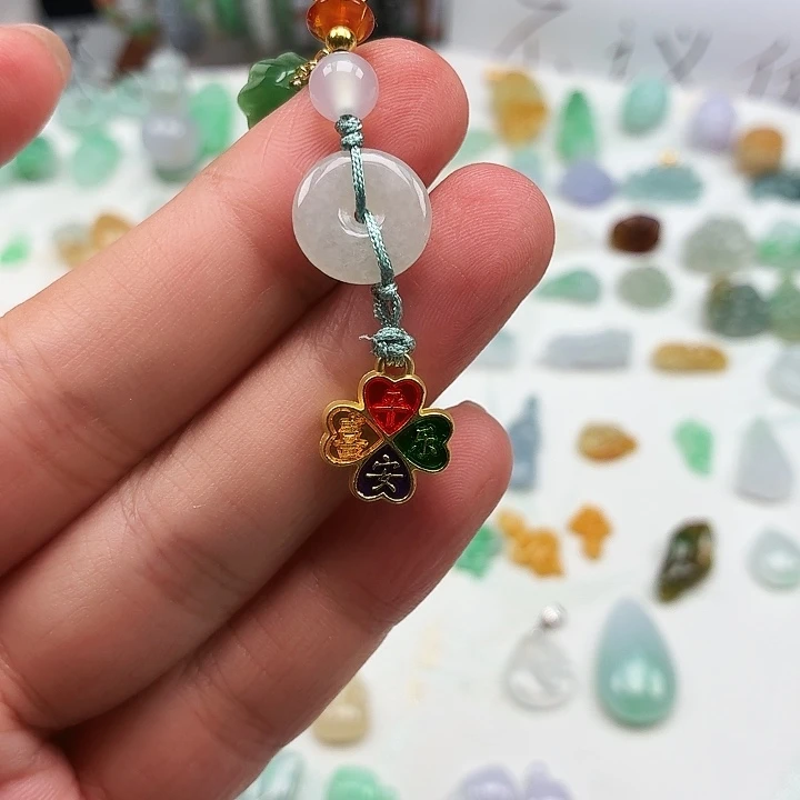 翡翠未镶嵌吊坠(不含链)四叶草