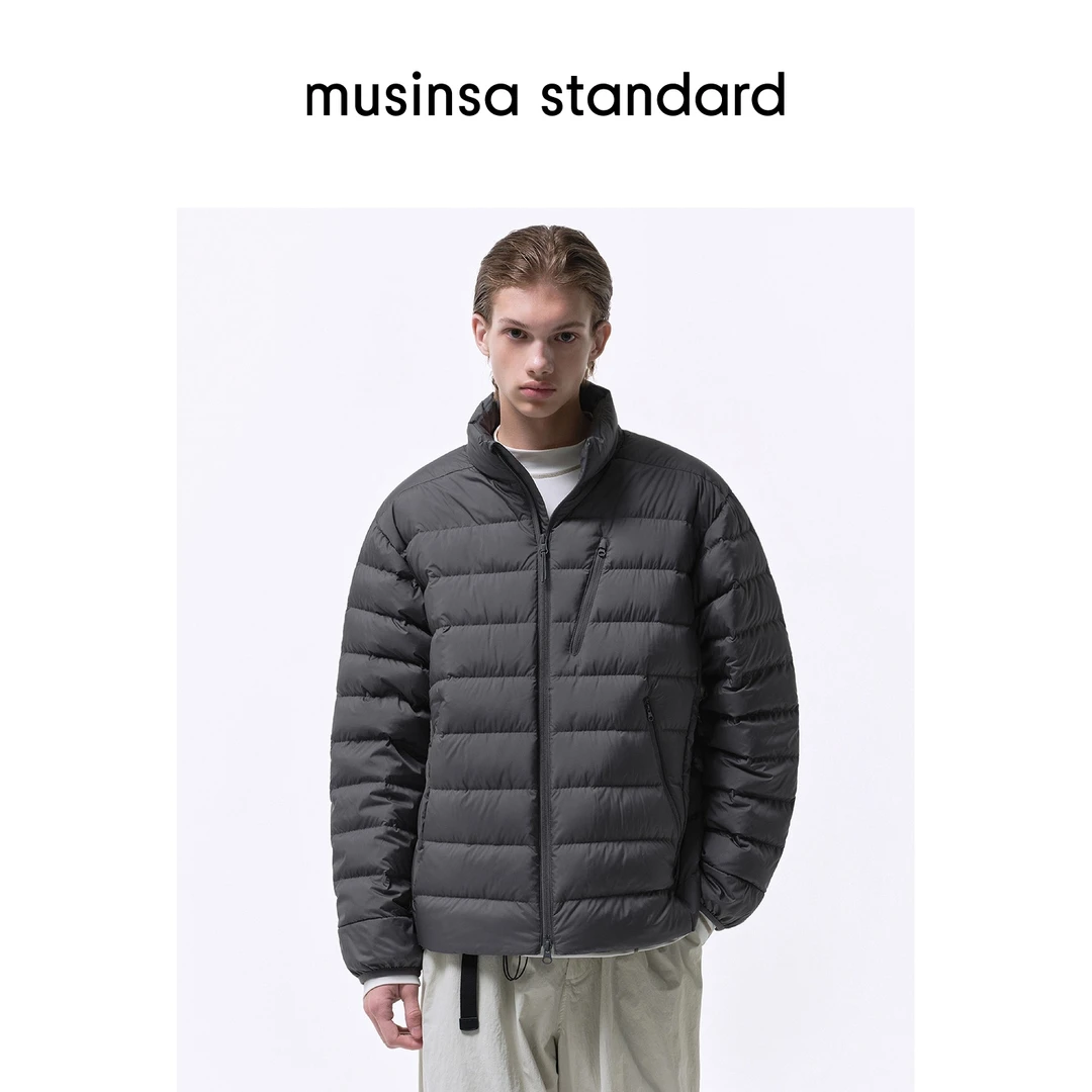 韩国25秋冬男士大码纯色百搭高领轻量羽绒夹克musinsa standard