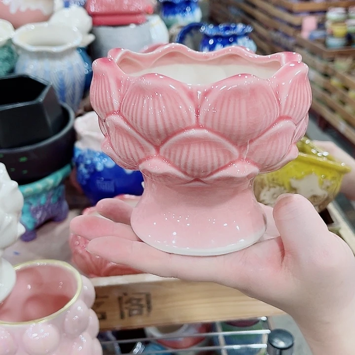 有孔，凑10元包邮陶瓷花盆发货！