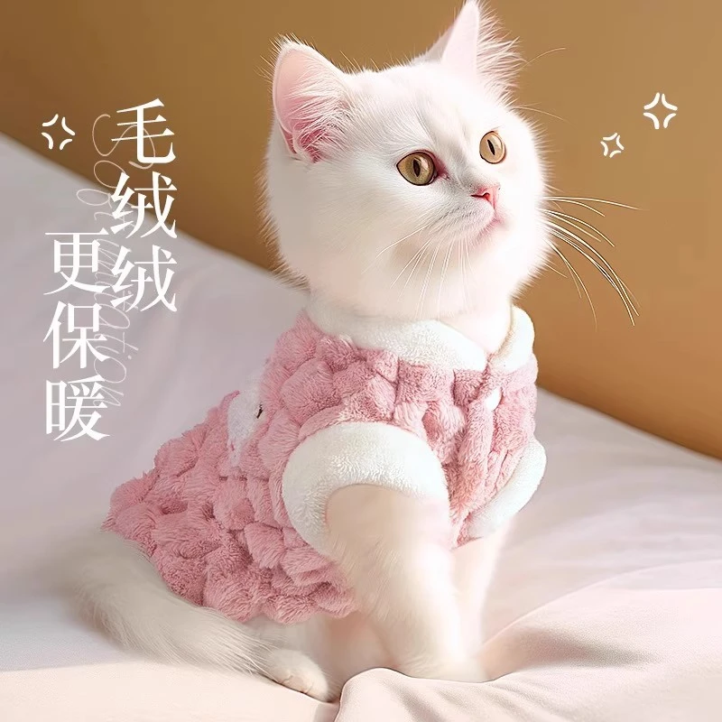 猫咪衣服秋冬保暖布偶德文蓝猫银渐层公主风马甲冬装可爱冬天棉衣