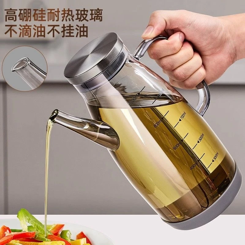 高硼硅玻璃油壶不锈钢盖子家用透明大容量厨房耐高温不挂油$